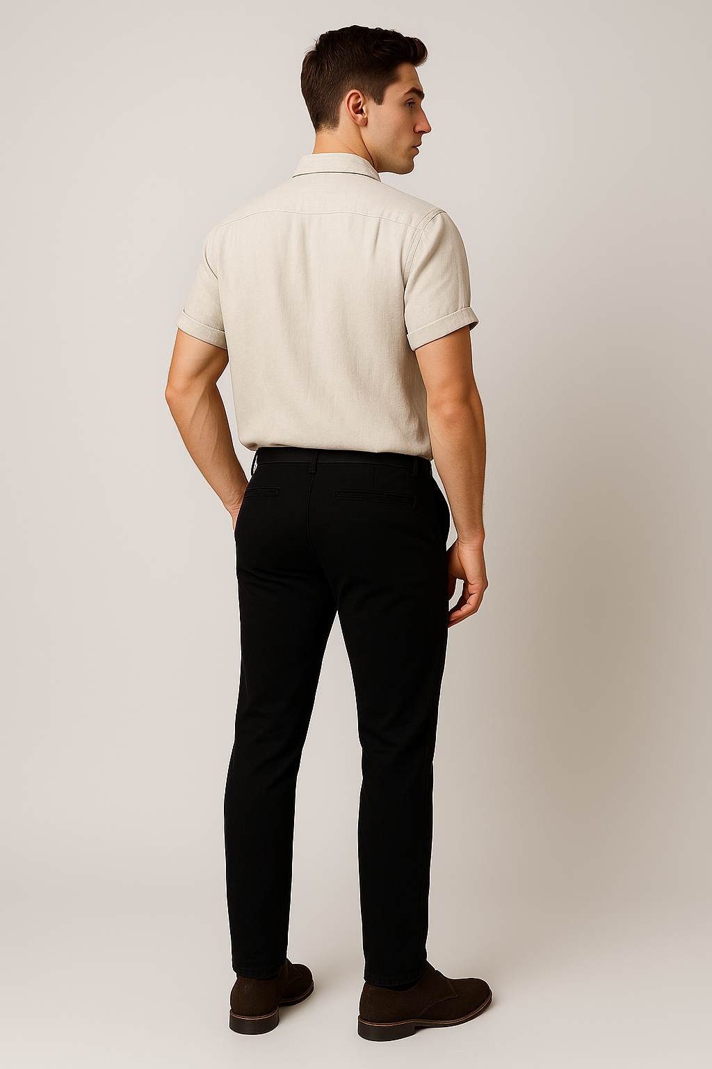 Classic Summer Men’s Linen Polo Shirt – Beige