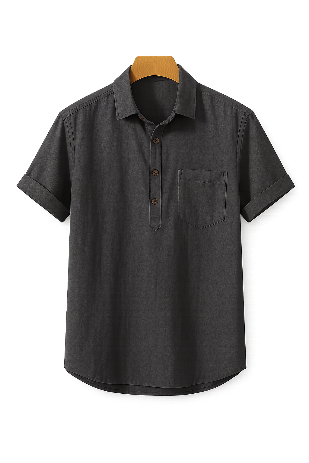 Classic Summer Men’s Linen Polo Shirt – Gray