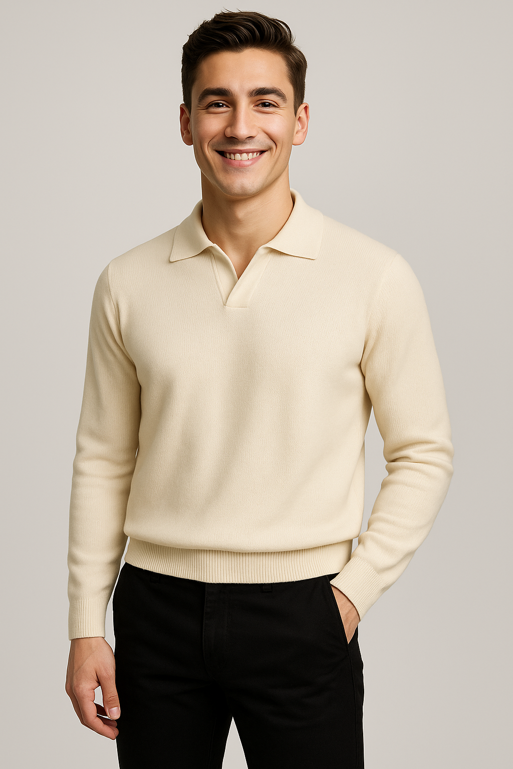 Classic Men’s Polo Shirt – Beige