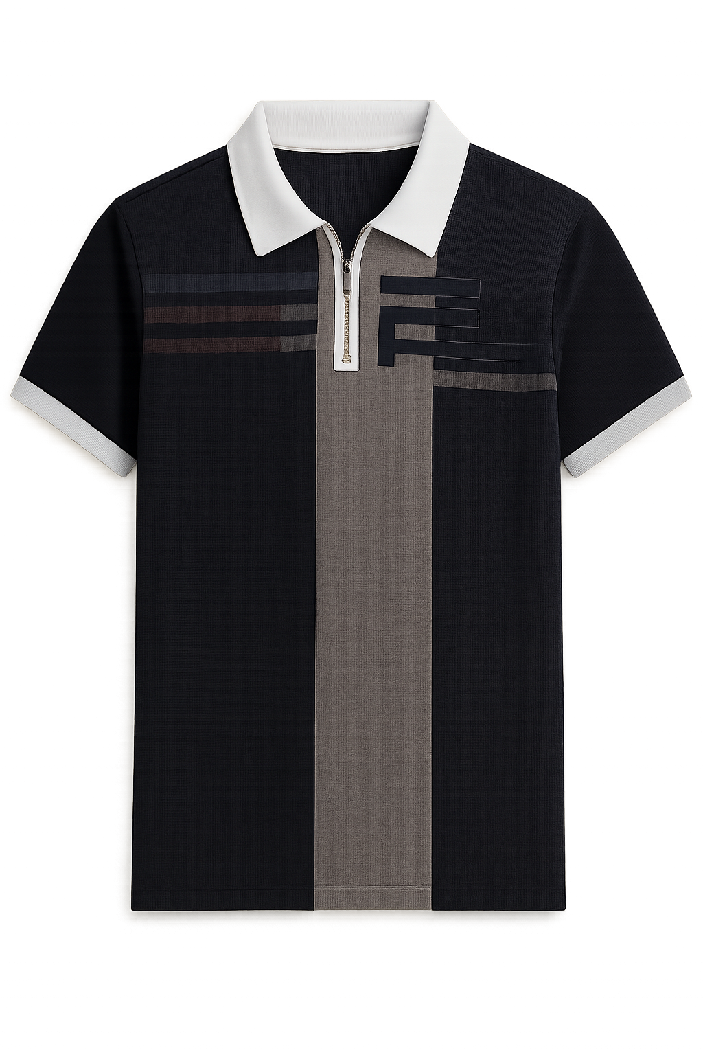 Modern Men's Polo Shirt with Zipper – Multicolor