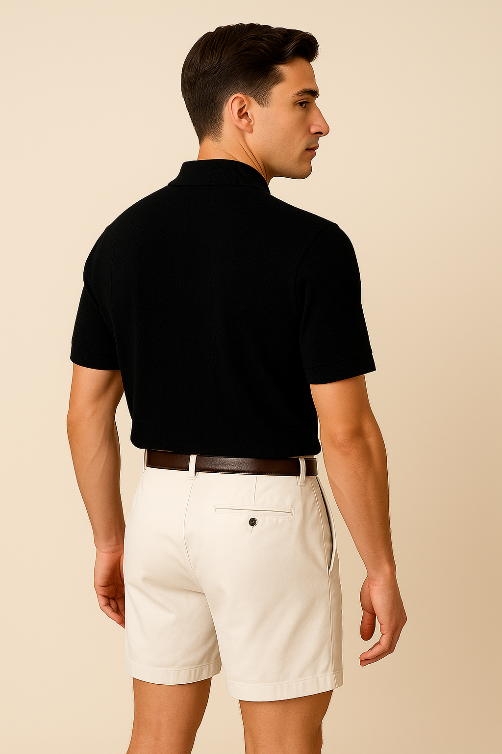 Men’s Polo Shirt – Breathable Smart-Casual Polo with Button Closure Black