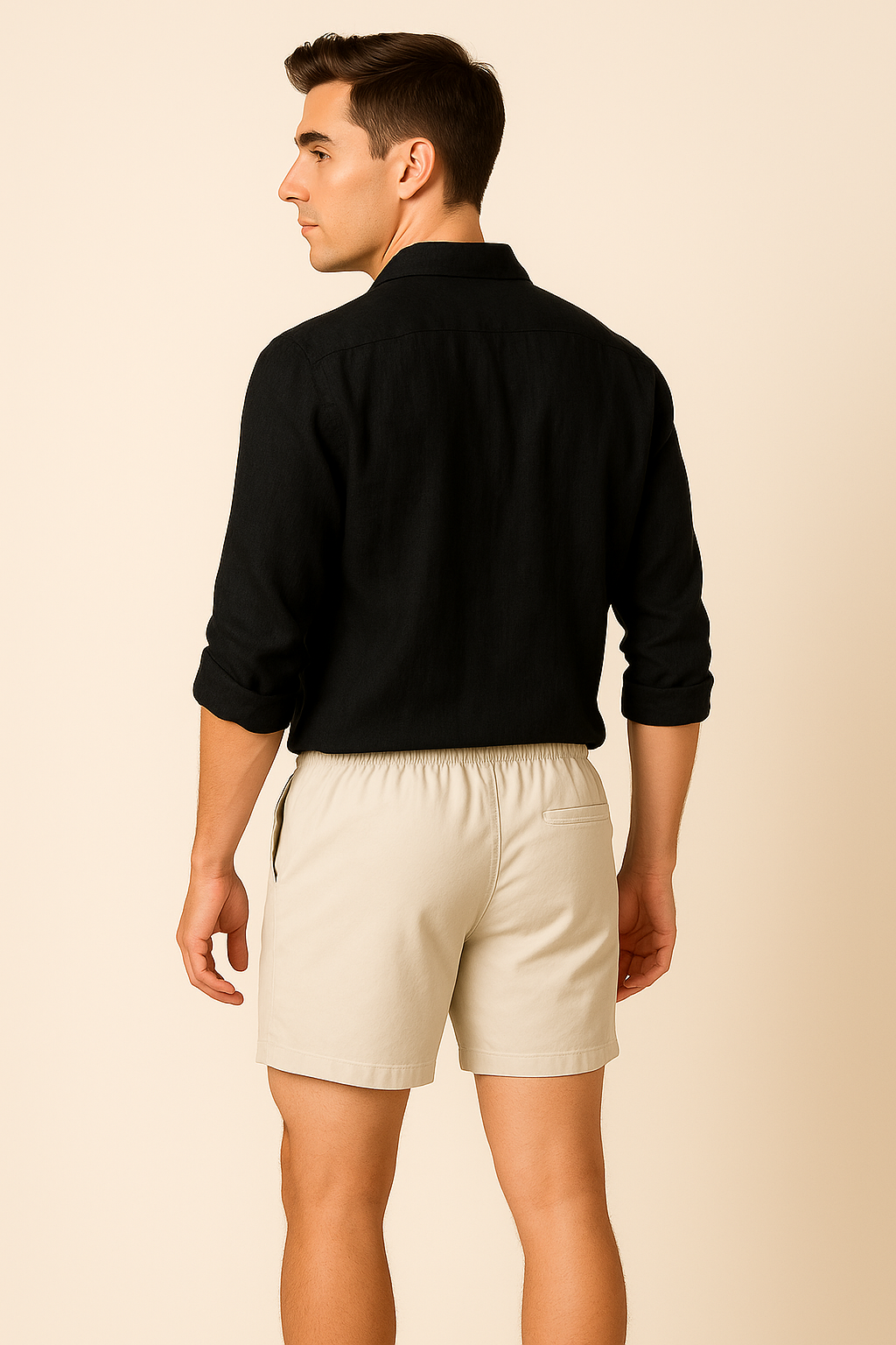 Modern Men’s Linen Summer Shirt – Black