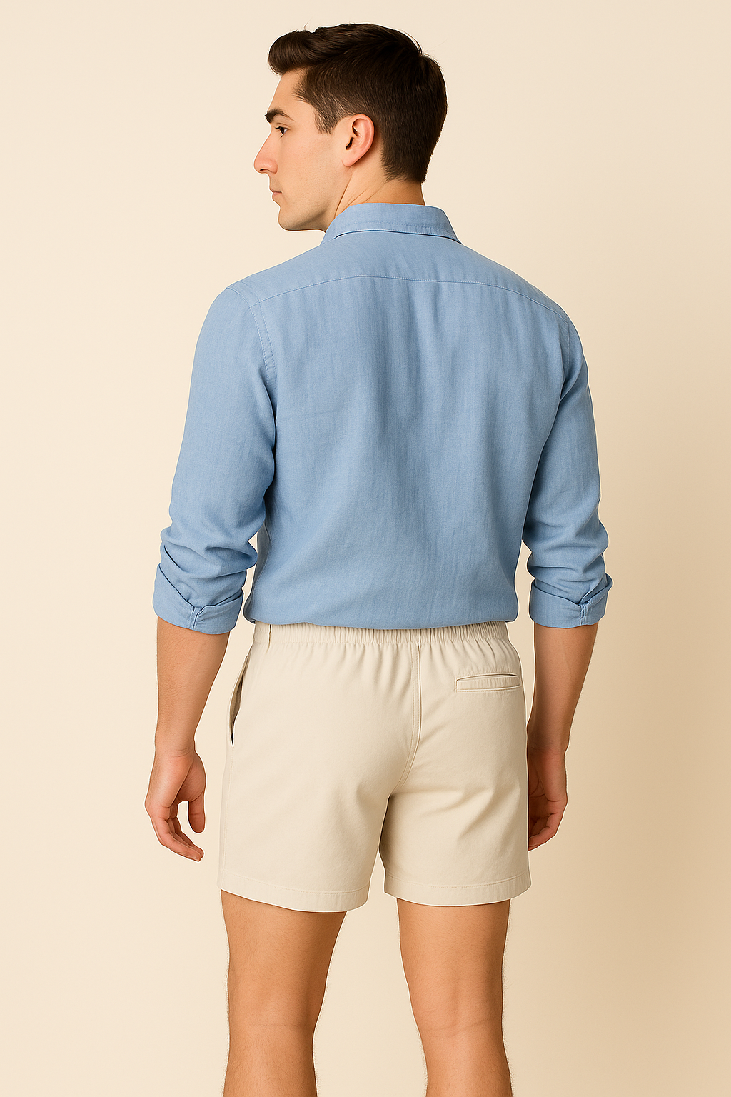Modern Men’s Linen Summer Shirt – Light Blue