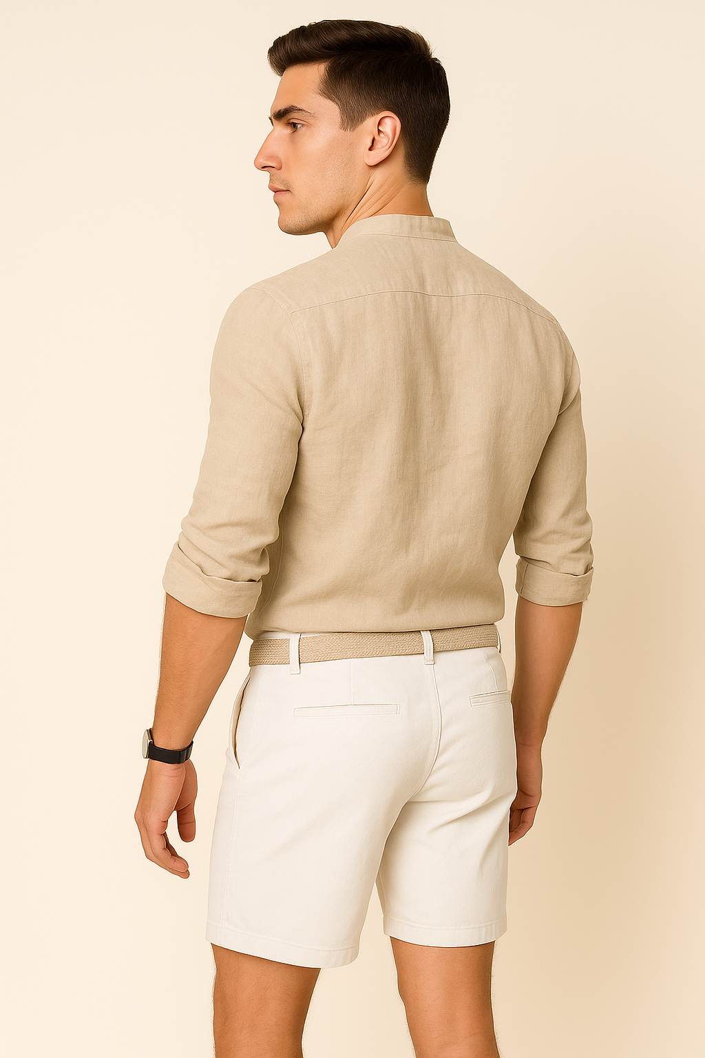 Trendy Men’s Summer Shirt –  Beige