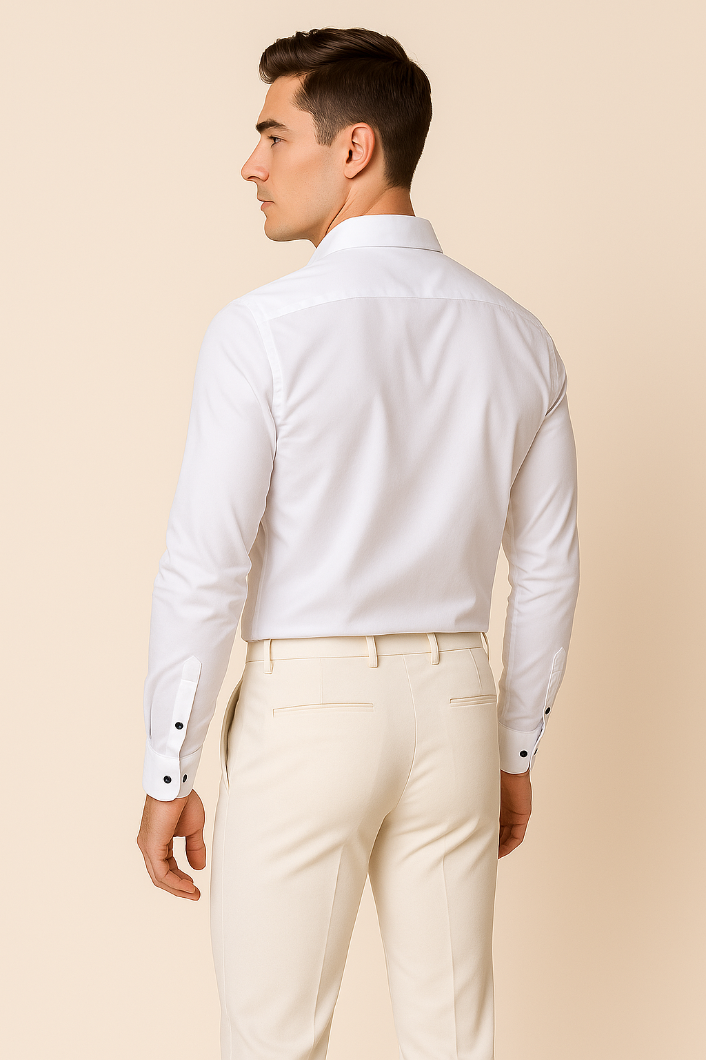 Men’s Wrinkle-Free Stretch Shirt – Smart Fit, Comfortable & Flexible for Work & Everyday Wear White