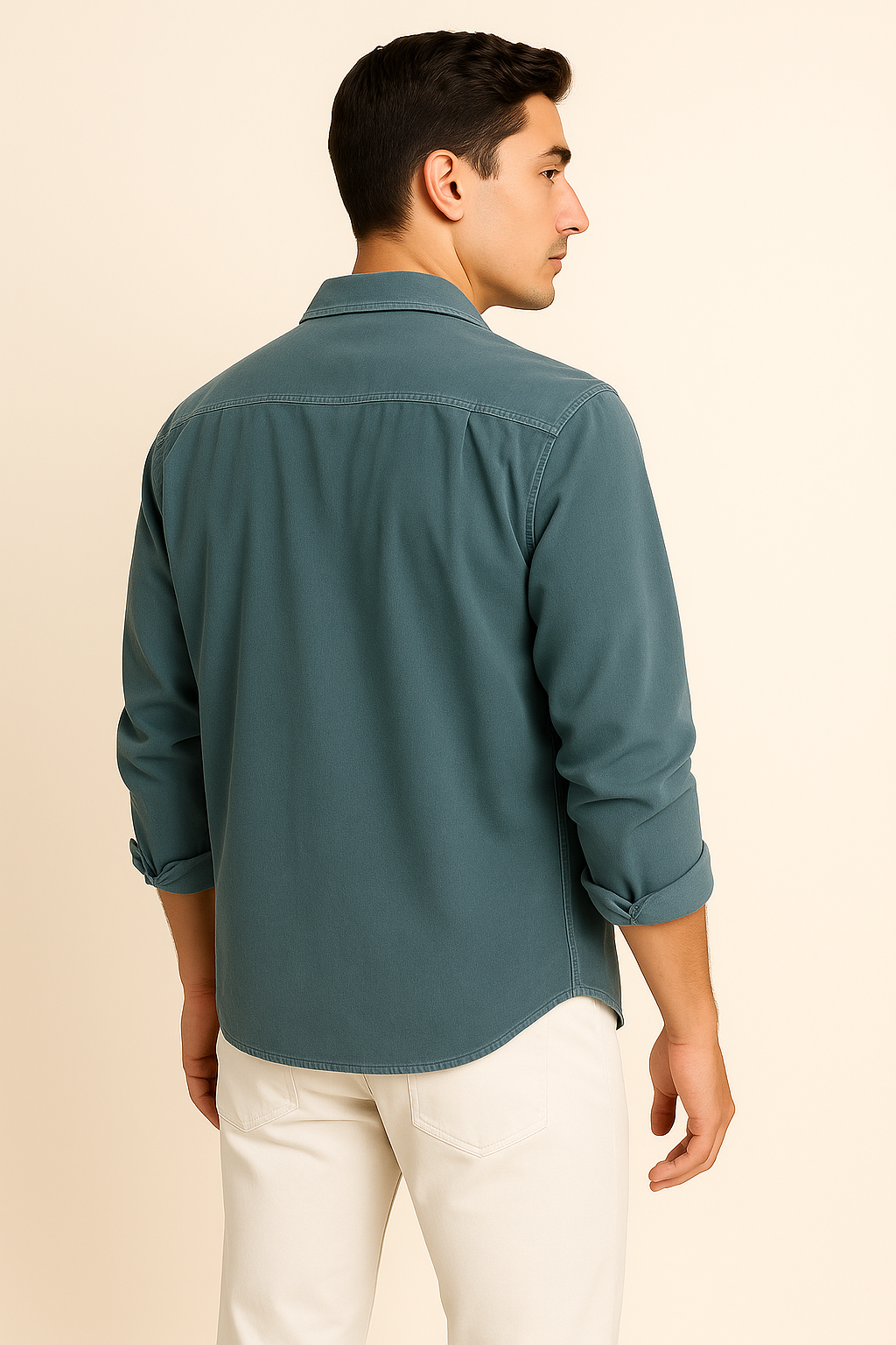 Men’s Retro Corduroy Shirt – Light Blue