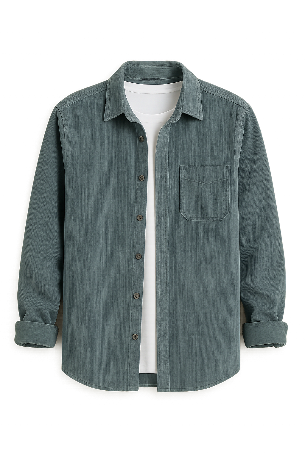 Men’s Retro Corduroy Shirt – Light Blue