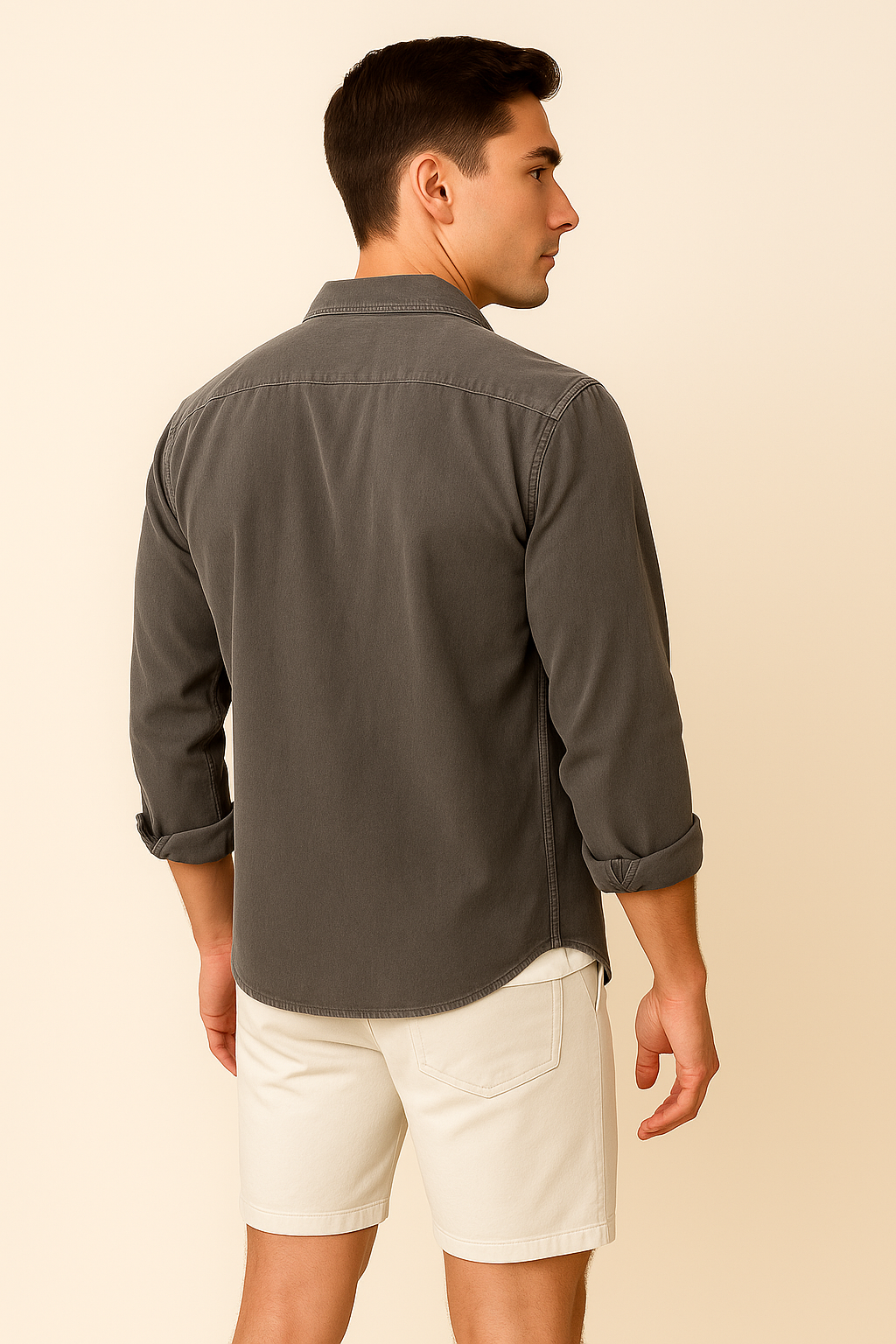 Men’s Retro Corduroy Shirt – Anthracite