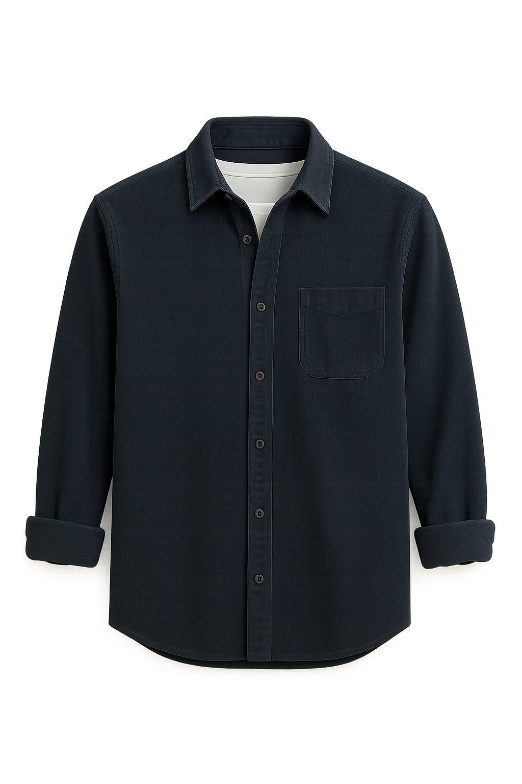 Men’s Retro Corduroy Shirt – Dark Blue