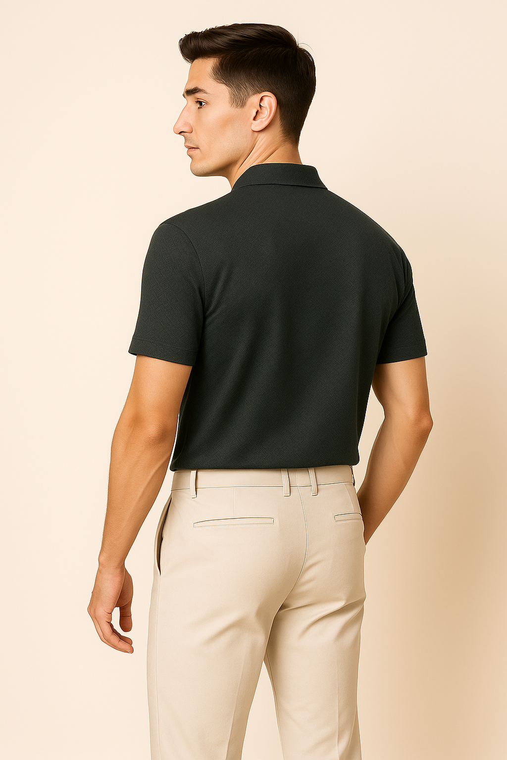 Elegant Men’s Silk Polo Shirt – Gray