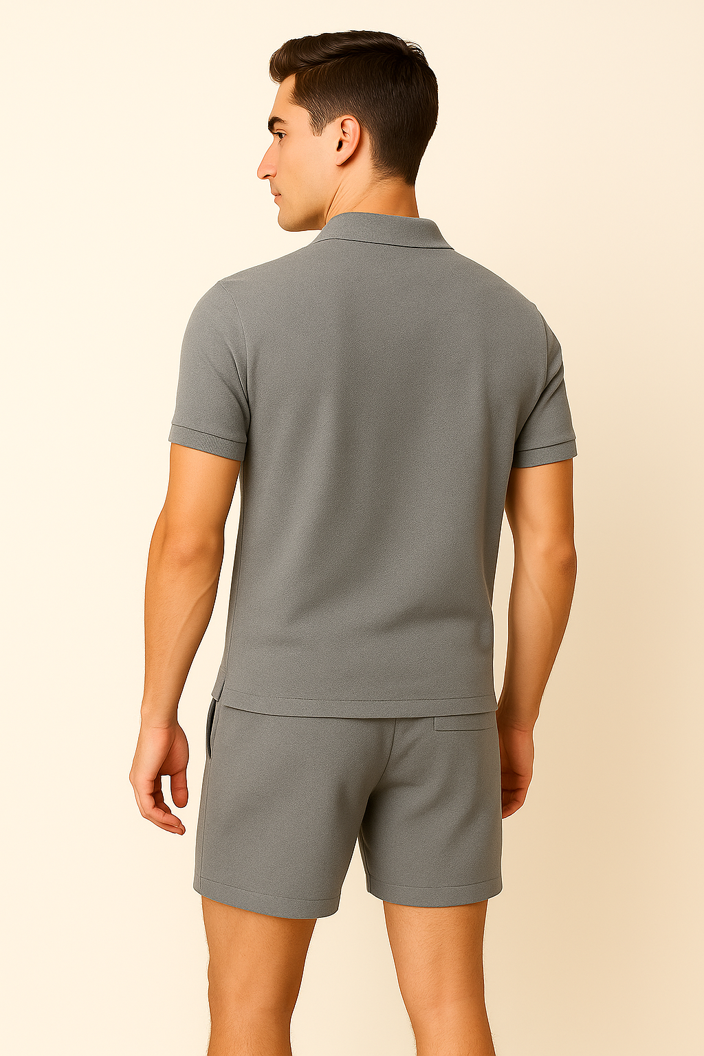 Trendy Summer Men's Casual Set – Gray