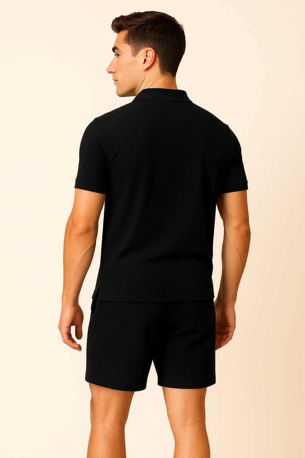 Trendy Summer Men's Casual Set – Black