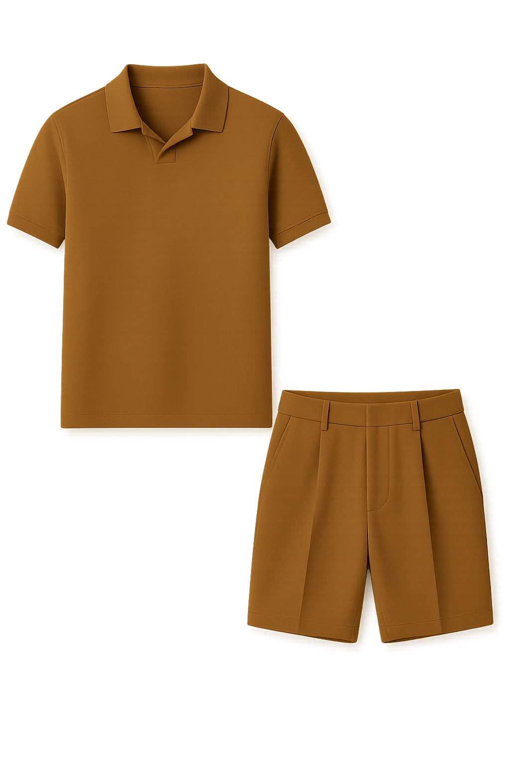 Trendy Summer Men's Casual Set – Brown