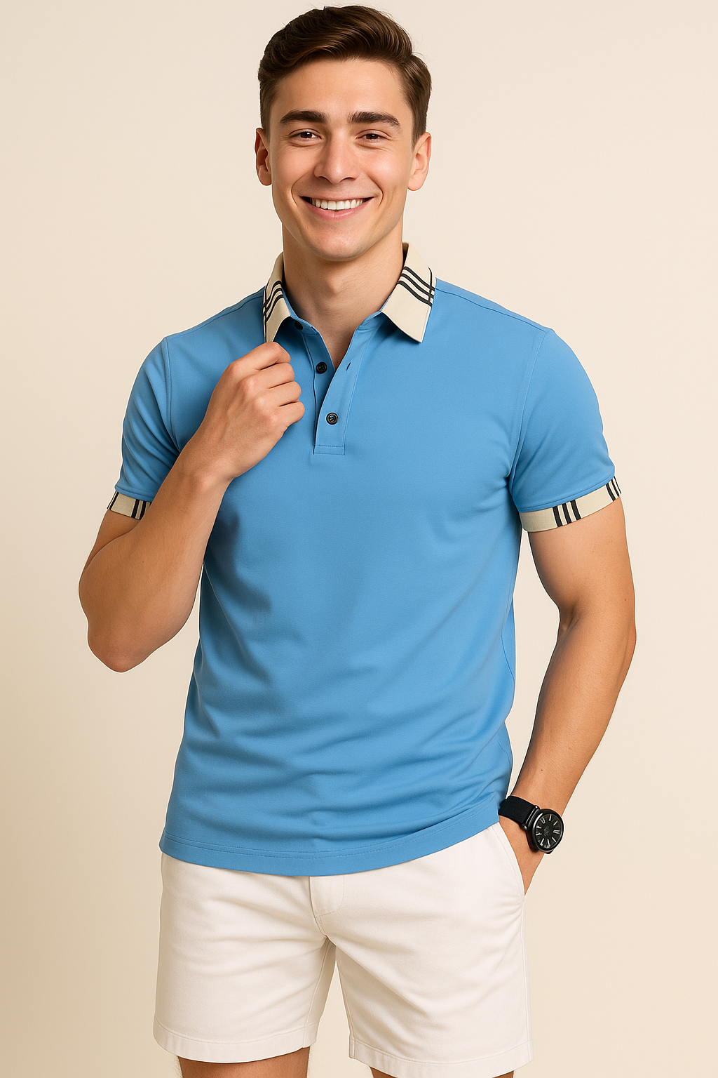 Classic Men's Polo – Light Blue
