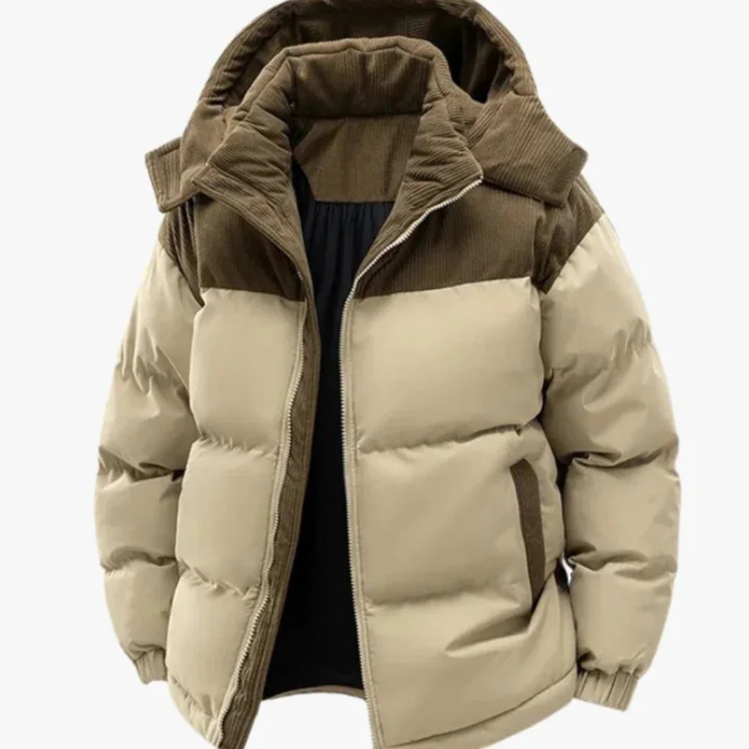 Men’s Puffer Jacket – Textured Detail & Modern Warmth