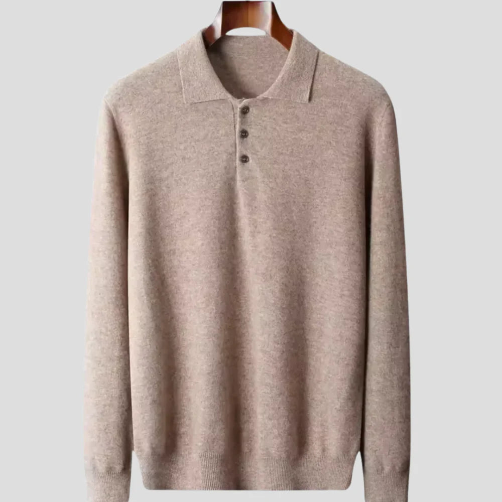 Men’s Elegant Sweater – Button-Up Collar & Minimalist Design