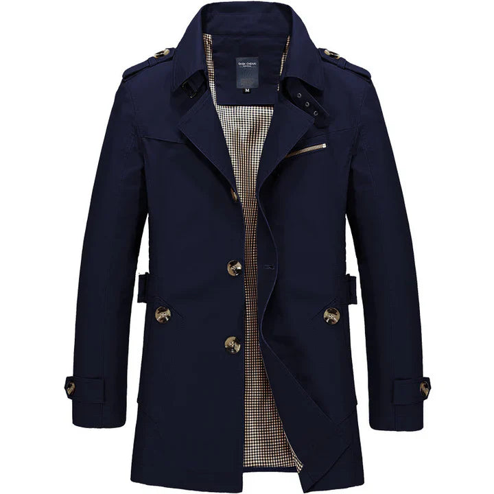 Men's Business Smart-Casual Winter Coat - Navy Blue