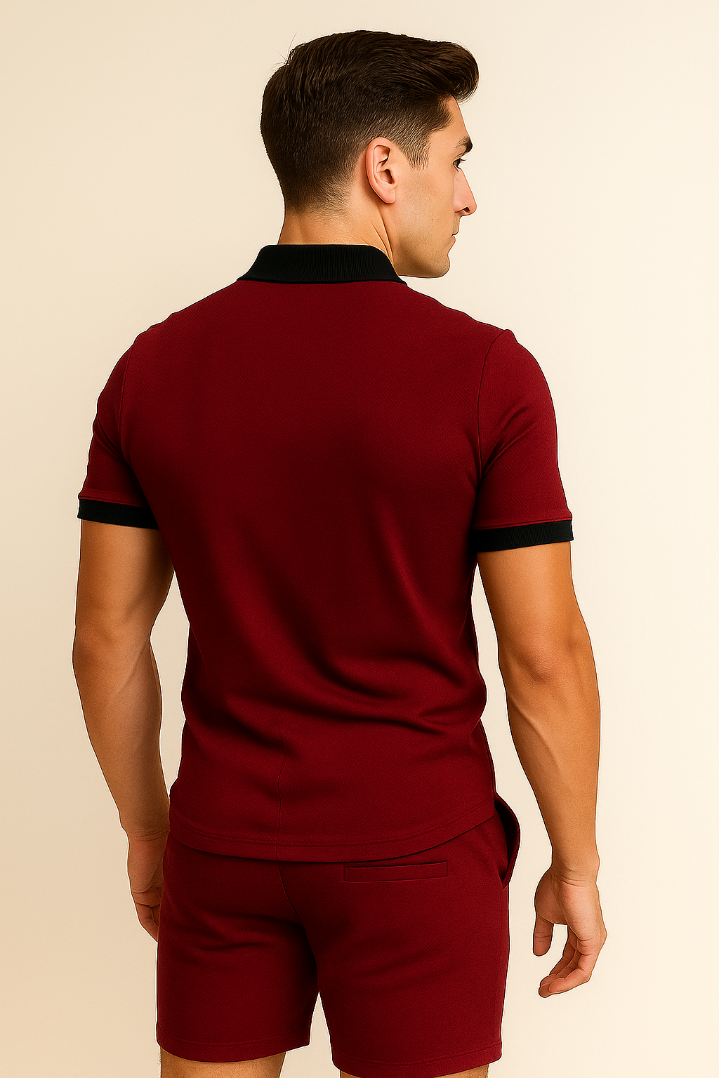 Stylish Men's Set for Summer Burgundy