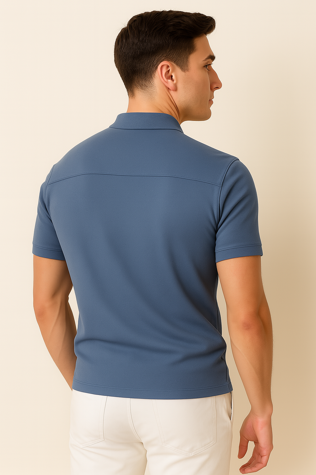 Elegant Casual Men’s Polo - Light Blue