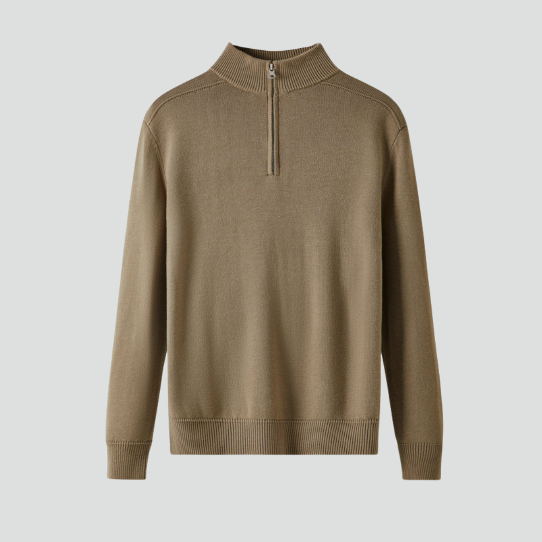 Men’s Minimalistic Sweater – Clean Zip Detail & Modern Everyday Layer