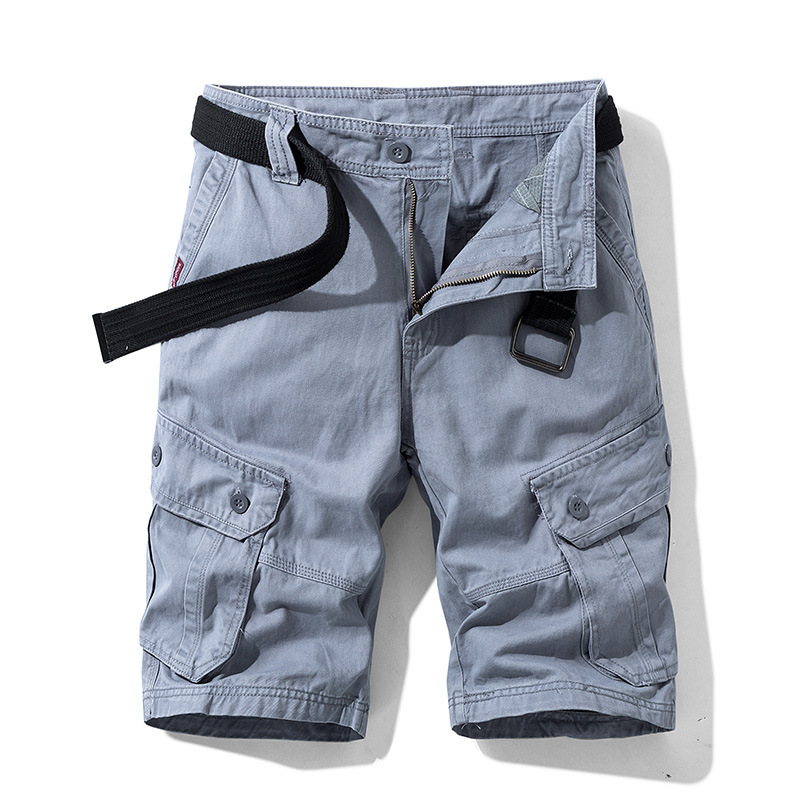 Casual Men's Multi-Pocket Cargo Shorts - Gray