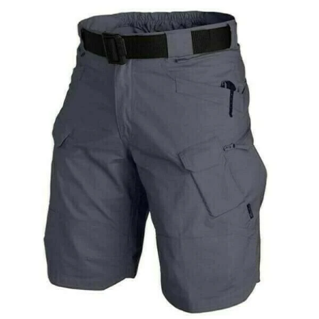 Casual Men's Multi-Pocket Cargo Shorts - Gray