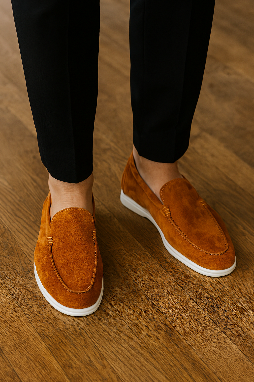 Casual Men’s Slip-on Loafers – Orange
