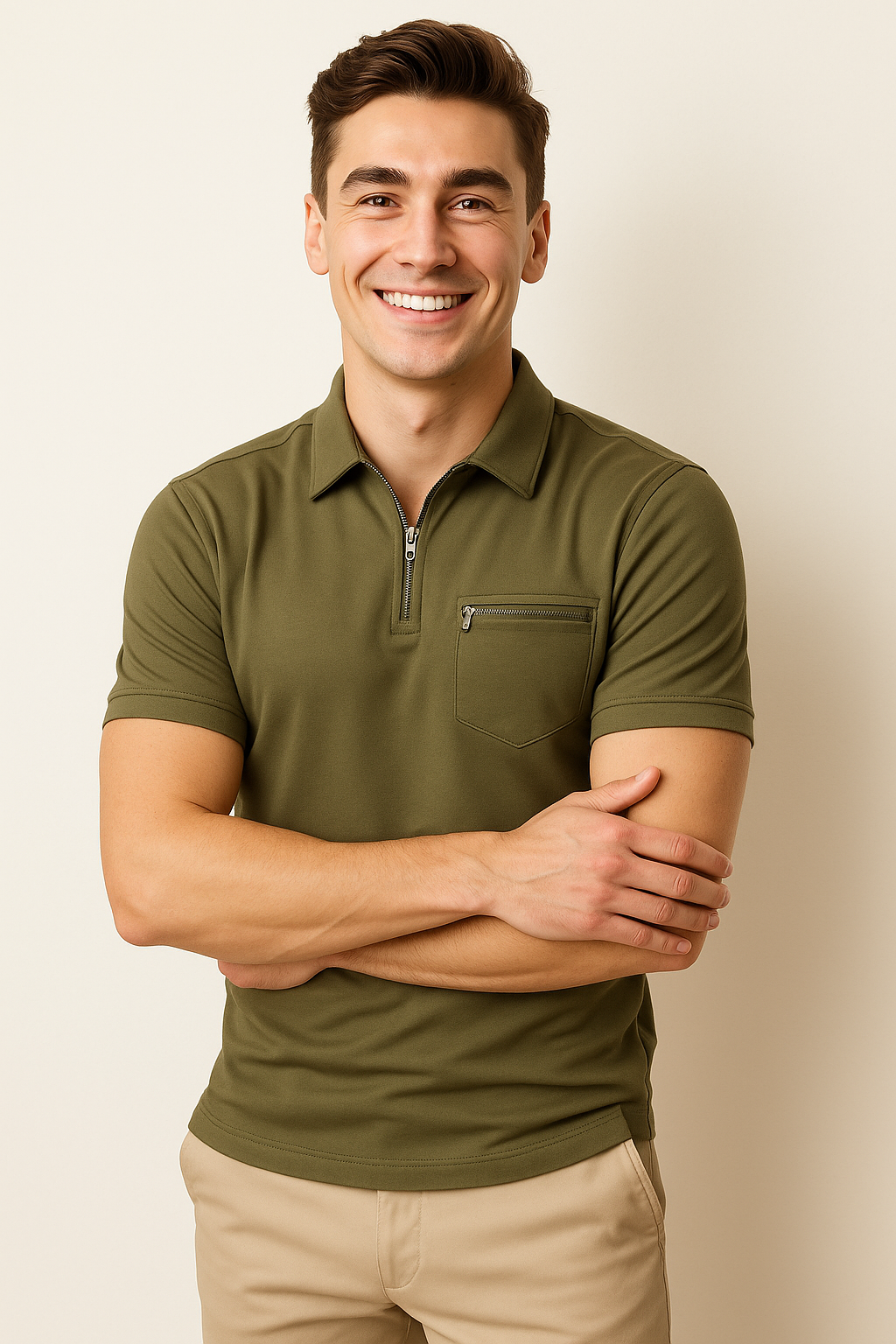 Classic Style Men's Polo – Green