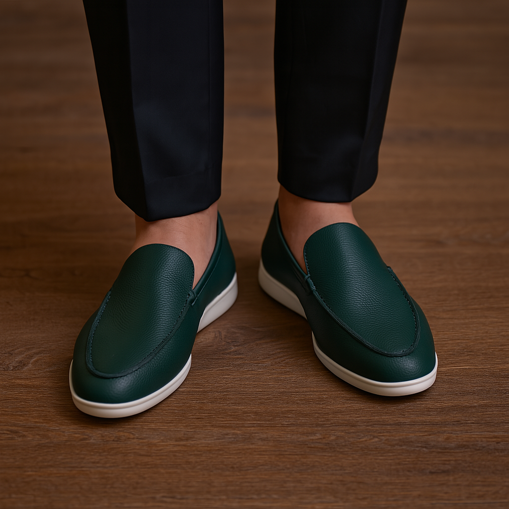 Classic Men’s Slip-on Loafers - Green