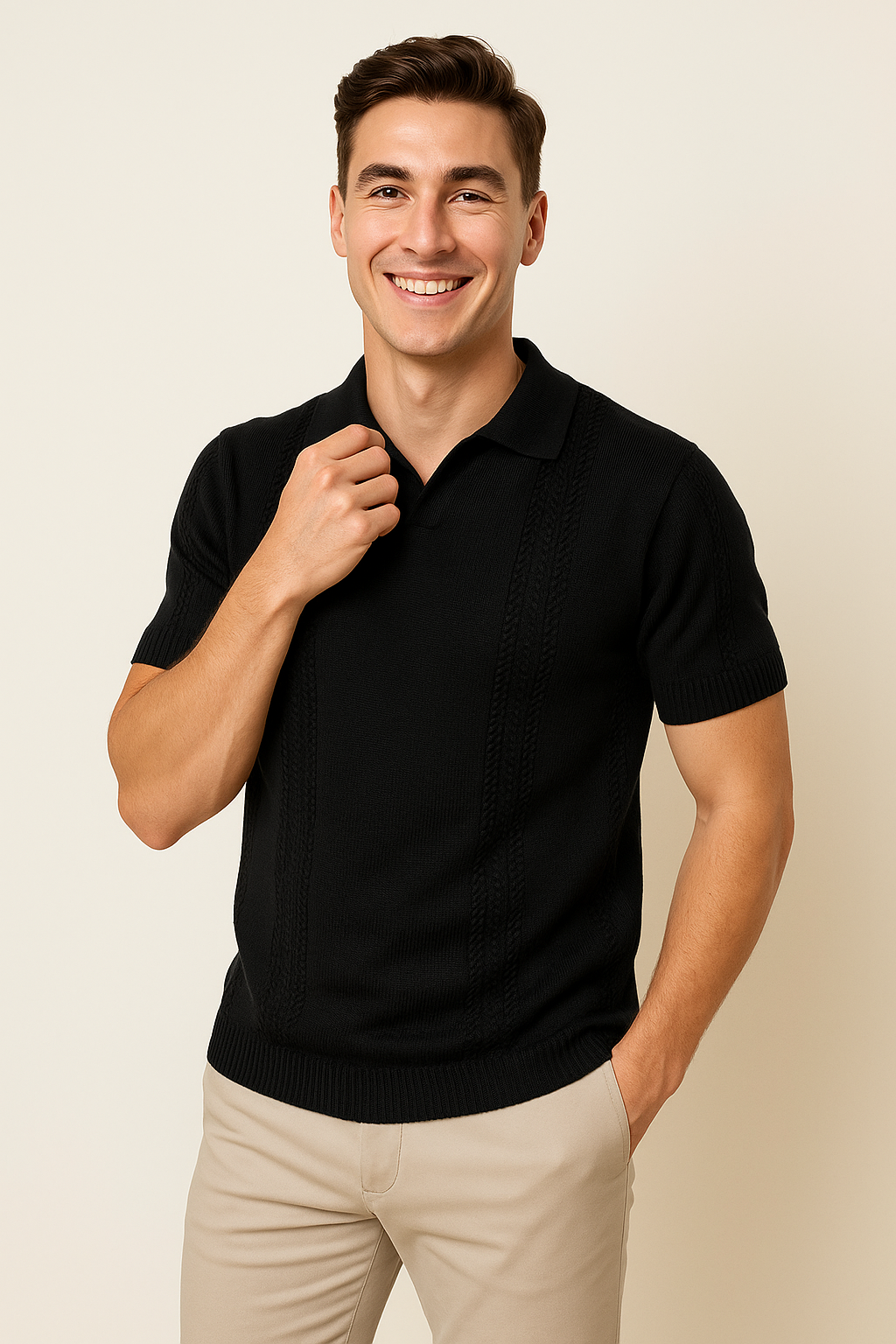 Elegant Men's Polo – Black