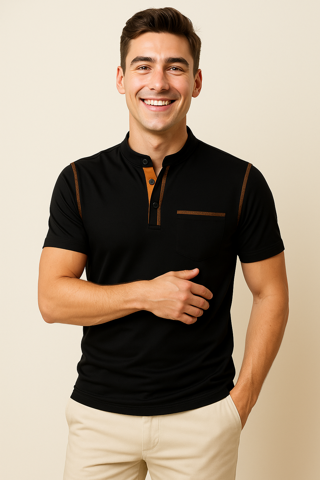 Elegant Smart-Casual Men's Polo – Black