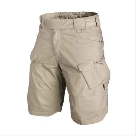 Casual Men's Multi-Pocket Cargo Shorts - Khaki