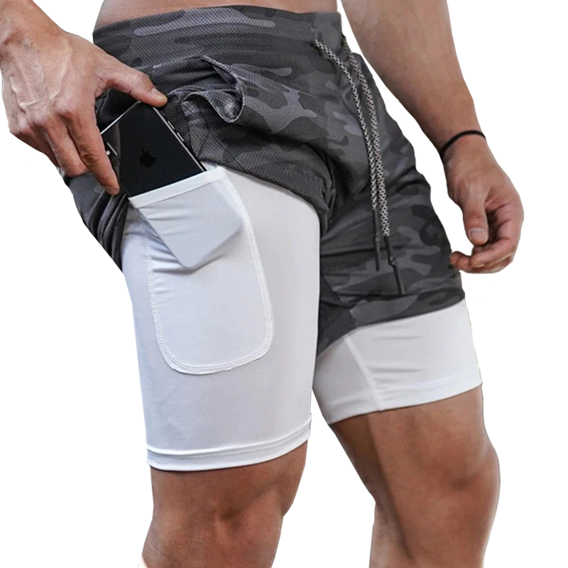 Men's Signature Lightweight Fitness Shorts Camo Gray