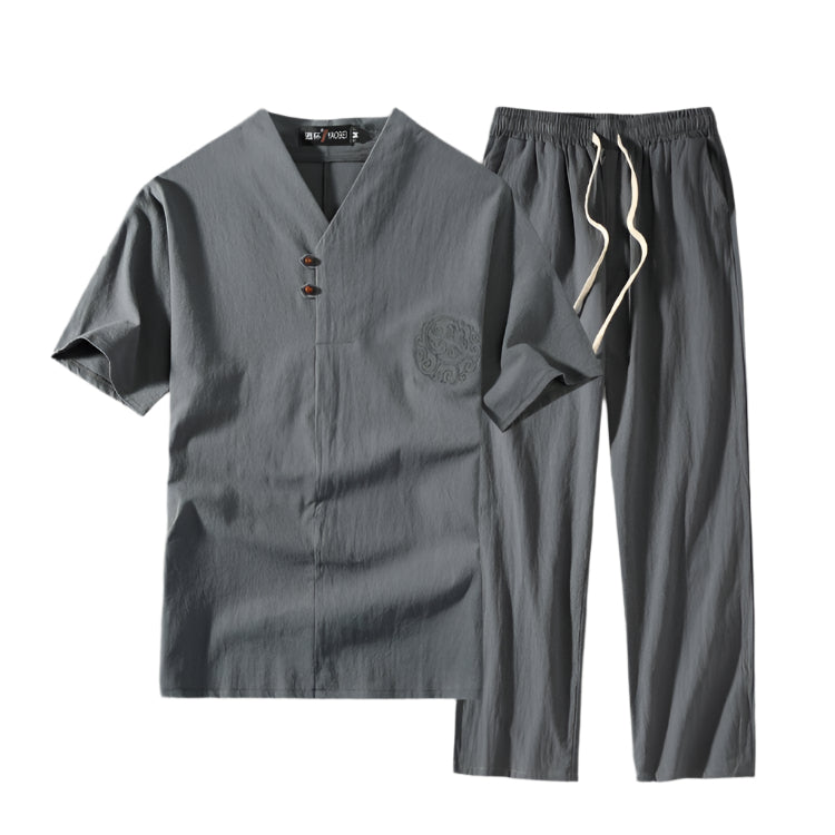 Modern Men's Casual Outfit Set - Gray