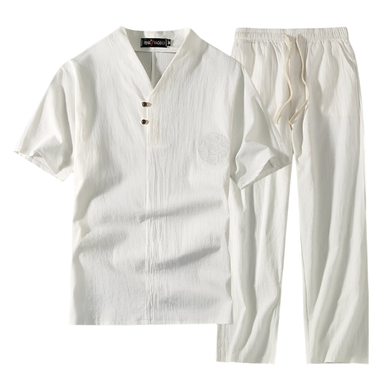 Modern Men's Casual Outfit Set - White