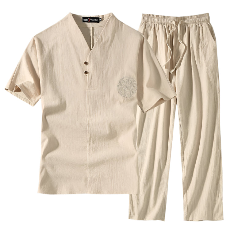 Modern Men's Casual Outfit Set - Beige
