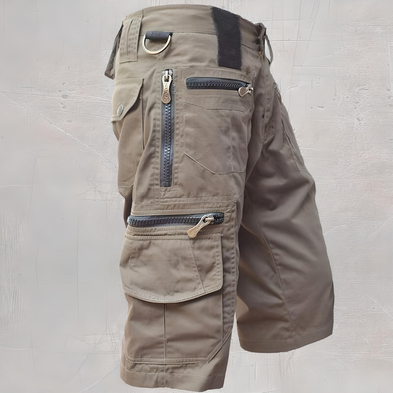 Men's Multi-Pocket Tactical Cargo Shorts Khaki