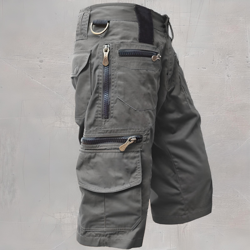 Men's Multi-Pocket Tactical Cargo Shorts Gray