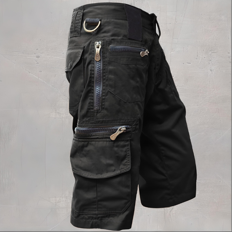 Men's Multi-Pocket Tactical Cargo Shorts Black