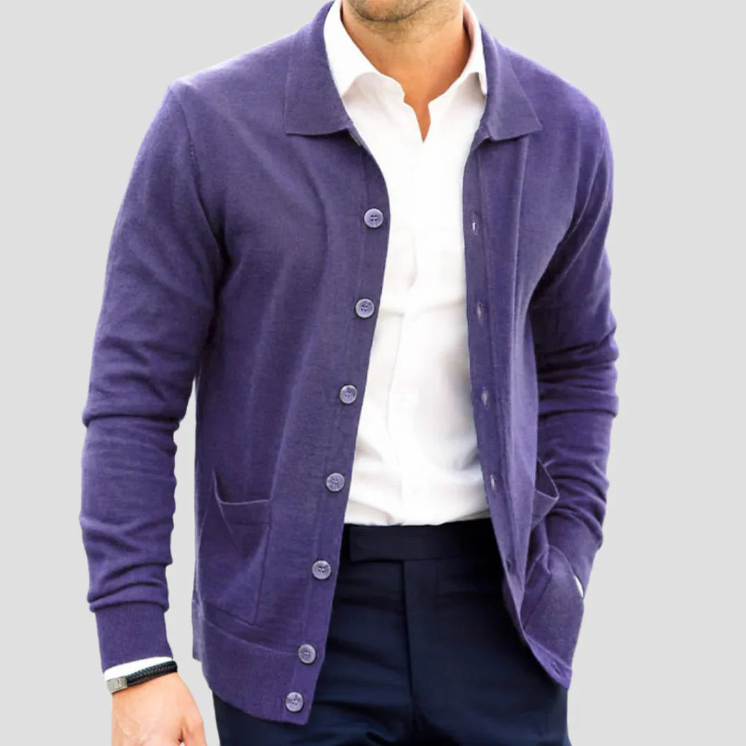 Men Classic Button-Up Knit Cardigan
