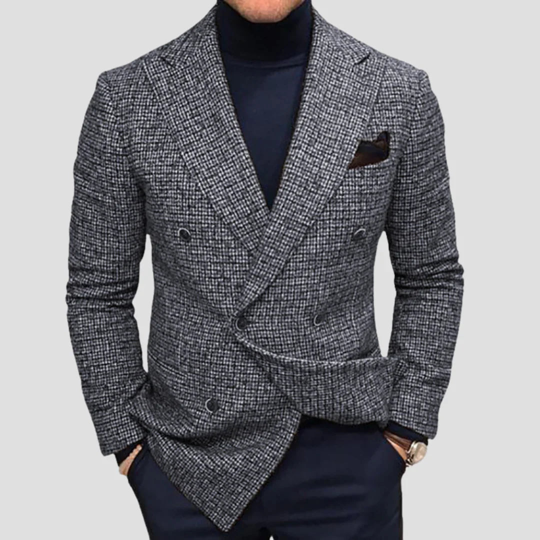 Men Classic Double-Breasted Blazer