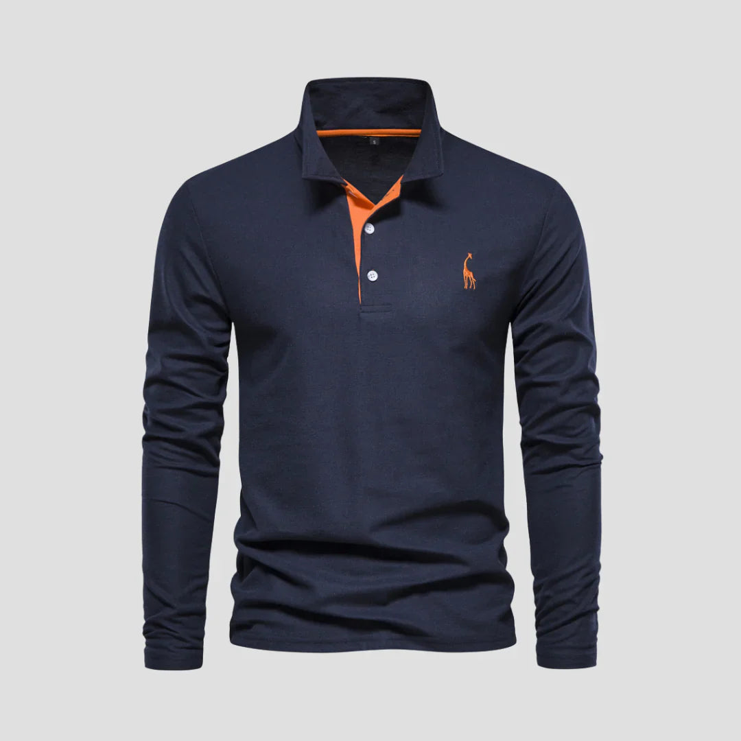 Men Classic Long-Sleeve Polo Shirt