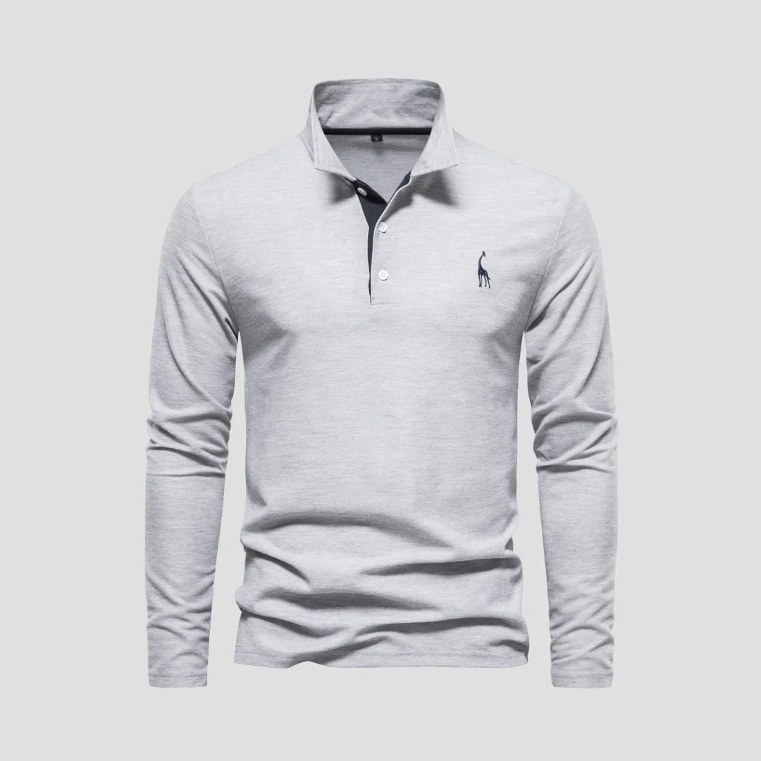 Men Classic Long-Sleeve Polo Shirt