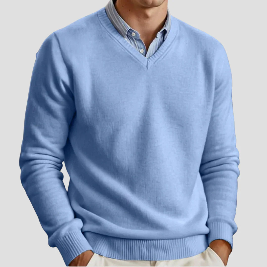 Men Classic V-Neck Knitted Sweater
