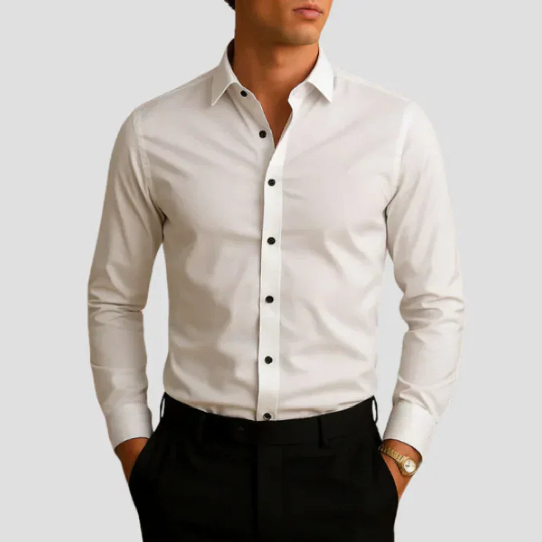 Men Slim-Fit Casual Business Shirt