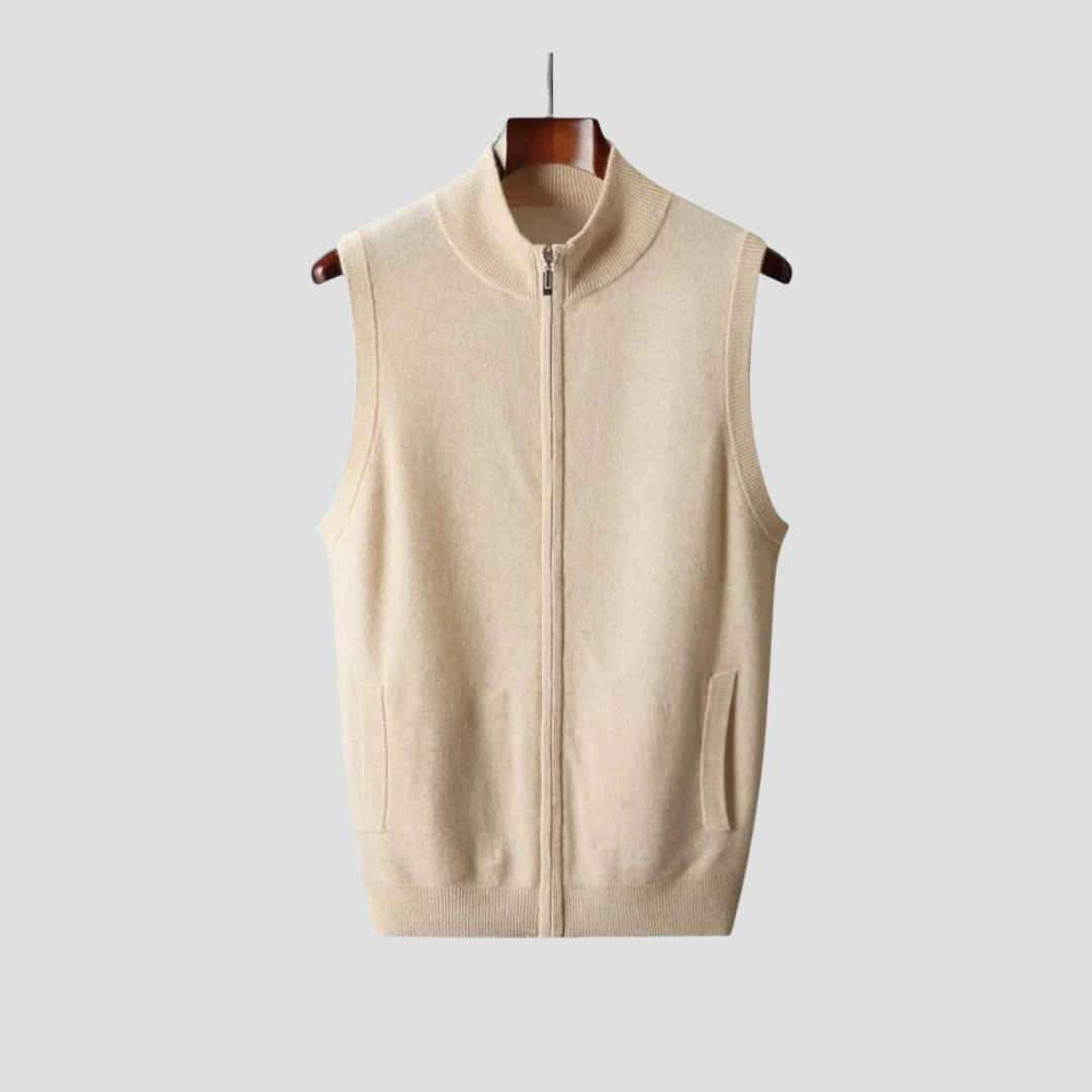 Men’s Casual Vest – Zip-Up Knit Design & Versatile Layer