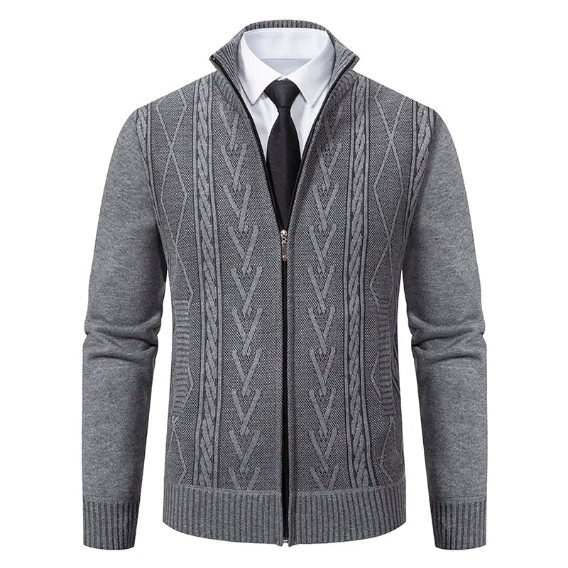 Men’s Classic Cable Knit Zip Cardigan