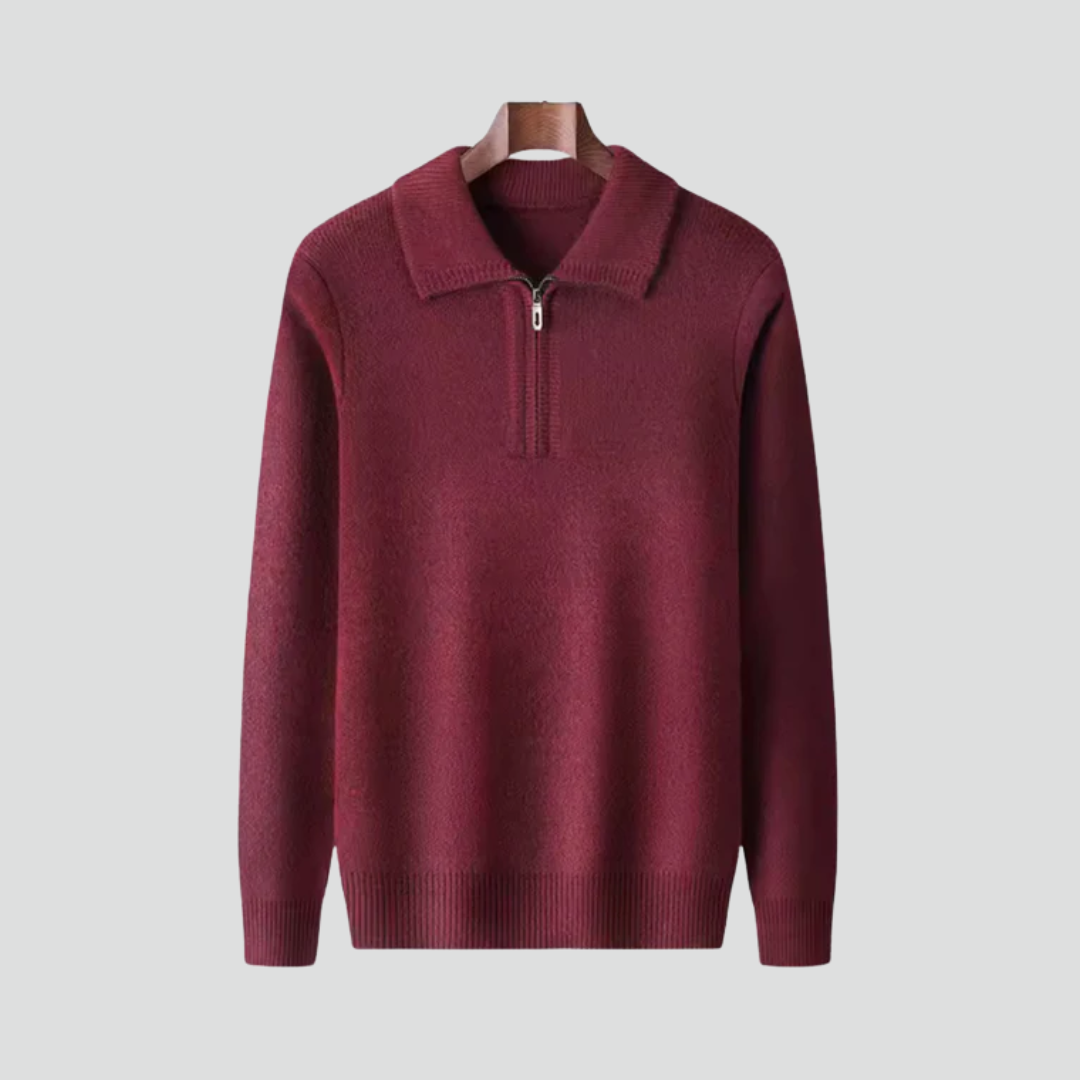 Men’s Half-Zip Polo Sweater – Refined Knit & Versatile Layer