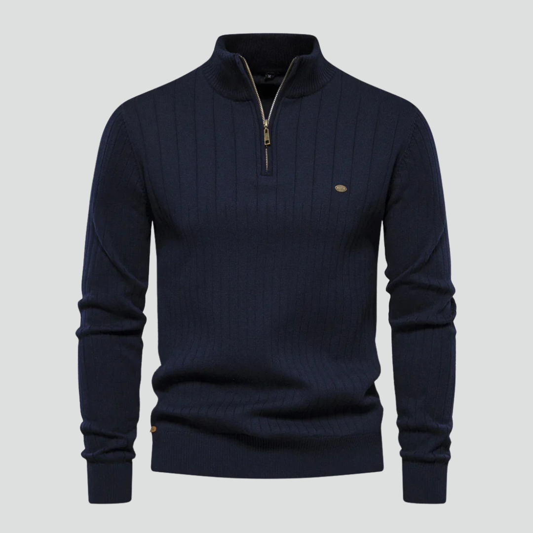 Men’s Half-Zip Sweater – Ribbed Knit Texture & Modern Everyday Appeal