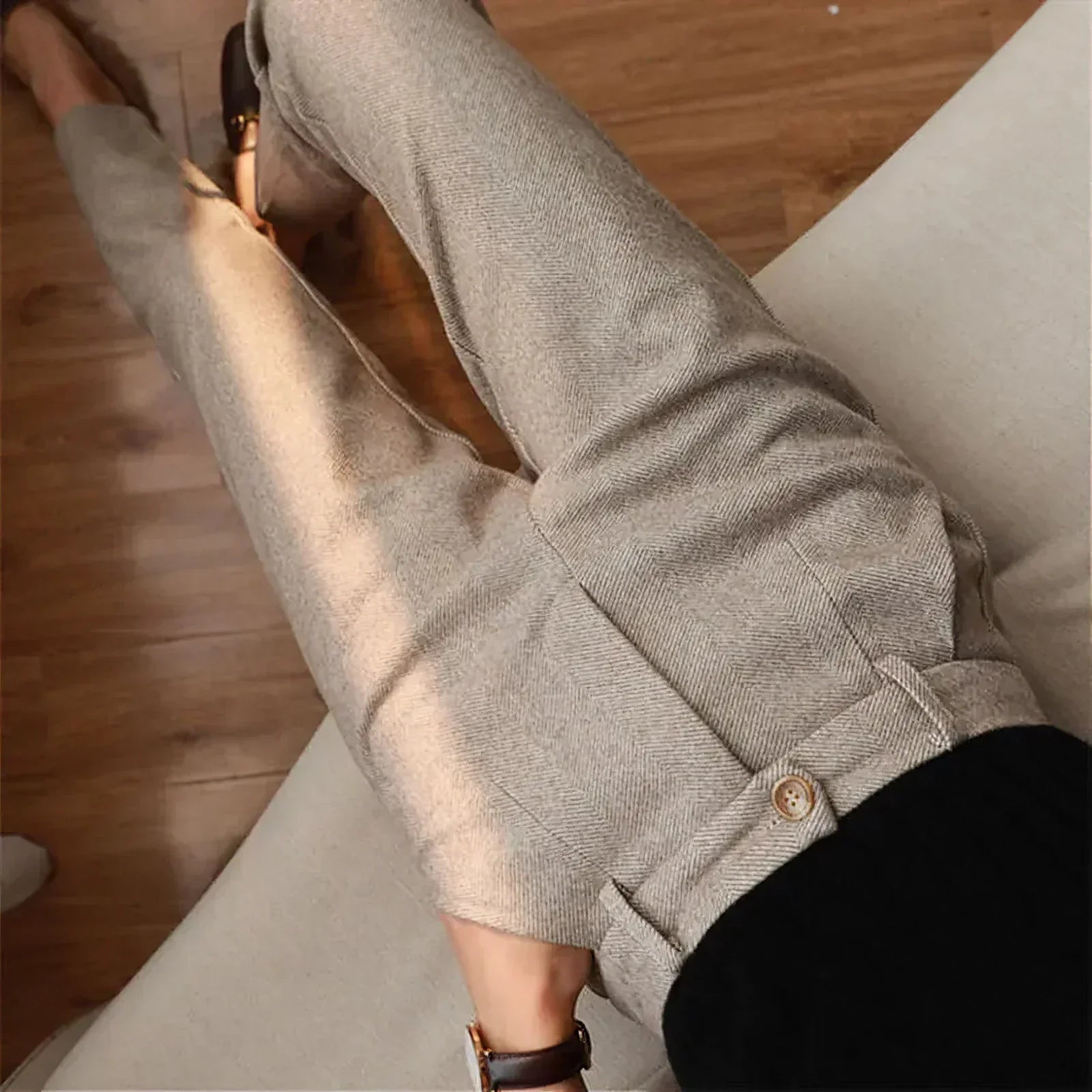 Men's High-Waist Casual Straight Pants